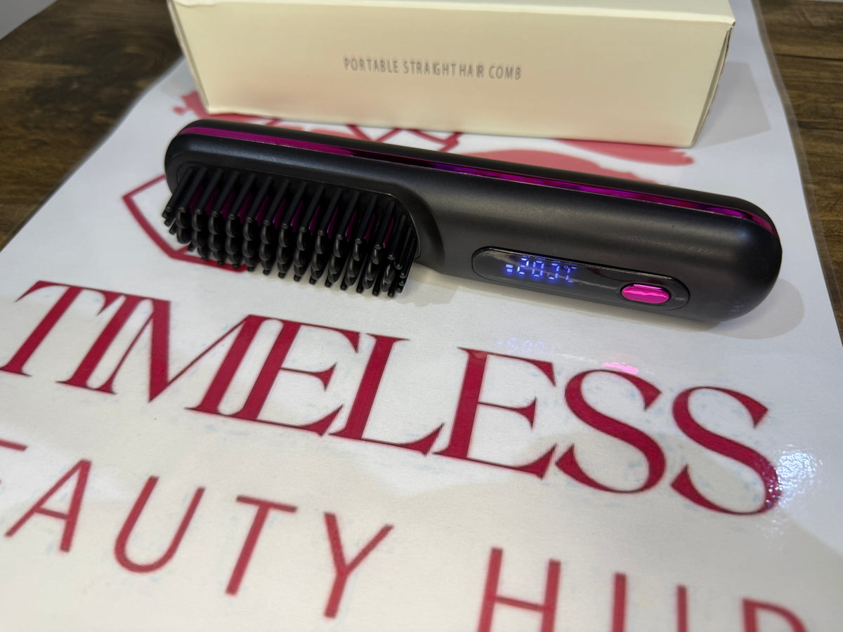 Cordless Straightening Brush – Portable Hair Styler
